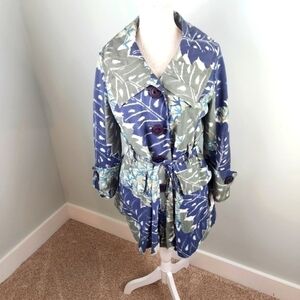 Nic & Zoe Women’s Elegant Floral Button Down Jacket Coat Pockets Size Large